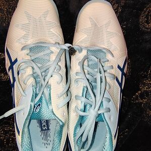 Asics Women's Size 8.5 White and Blue Sneakers